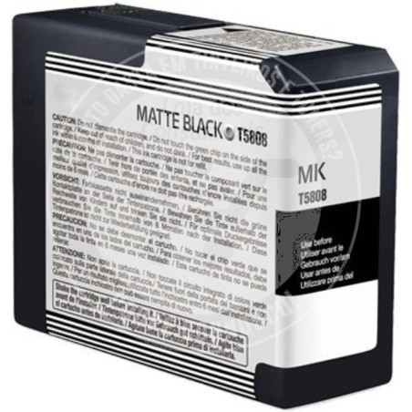 Tinteiro Epson Compatível T5808 Preto Mate
