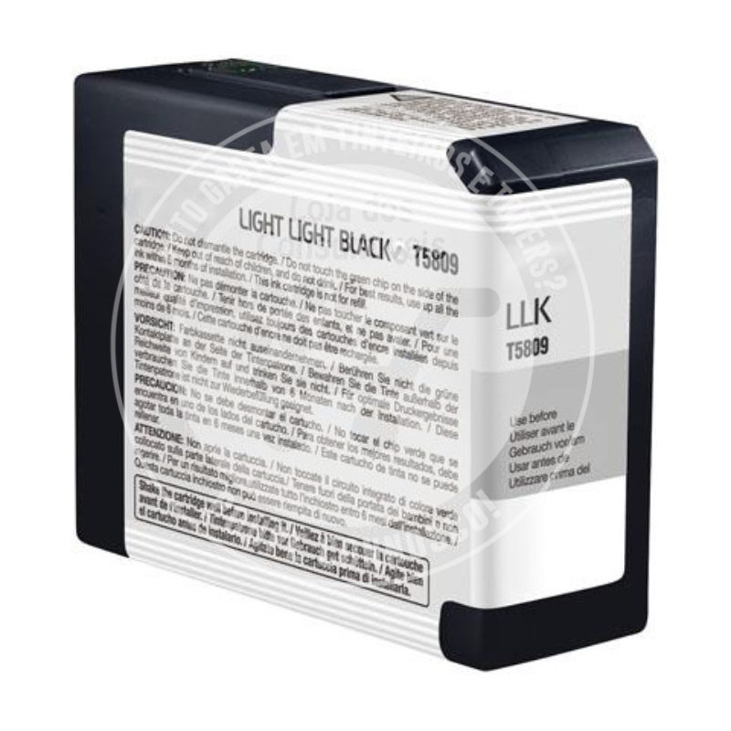 Tinteiro Epson Compatível T5809 Preto Ultra Claro