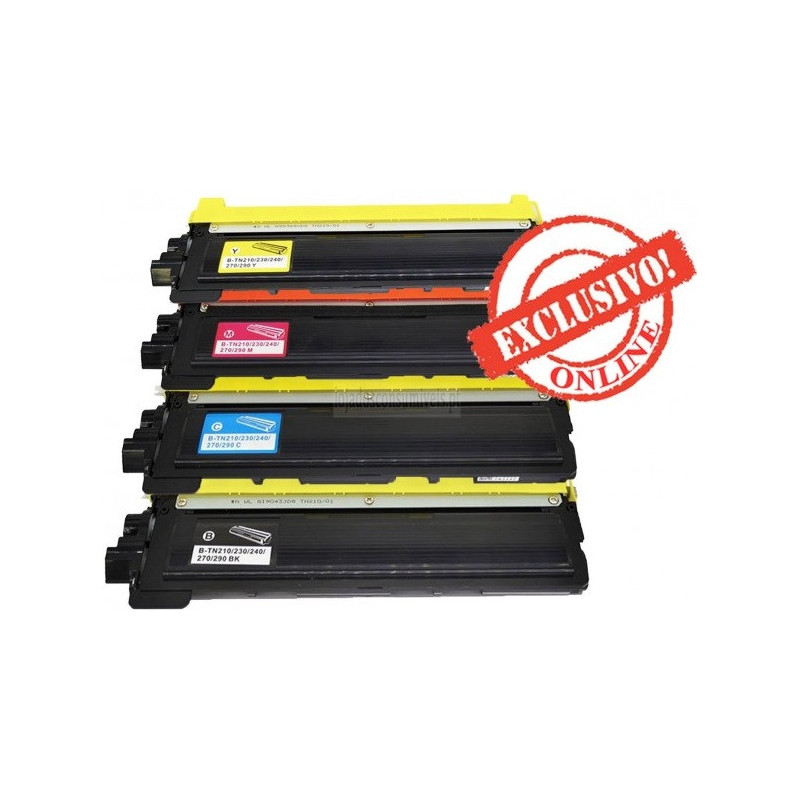 Conjunto 4 Toners Brother Compatíveis TN230 Preto + Cores
