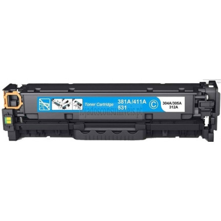 Toner HP Compatível Nº304A/305A/312A Universal (CC531A/CE411A/CF381A) Azul