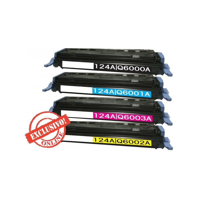 Conjunto 4 Toners HP Compatíveis Nº124A Preto + Cores
