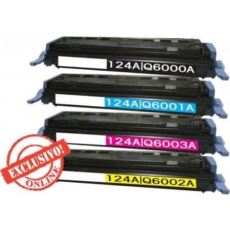 Conjunto 4 Toners HP Compatíveis Nº124A Preto + Cores